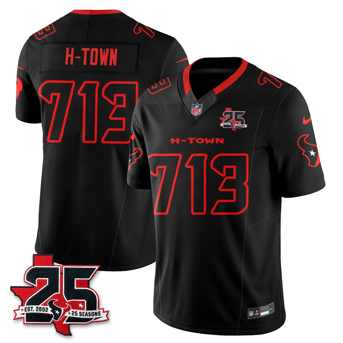 HOU Fan Gear Edition Vapor Jersey (2) - Stitched