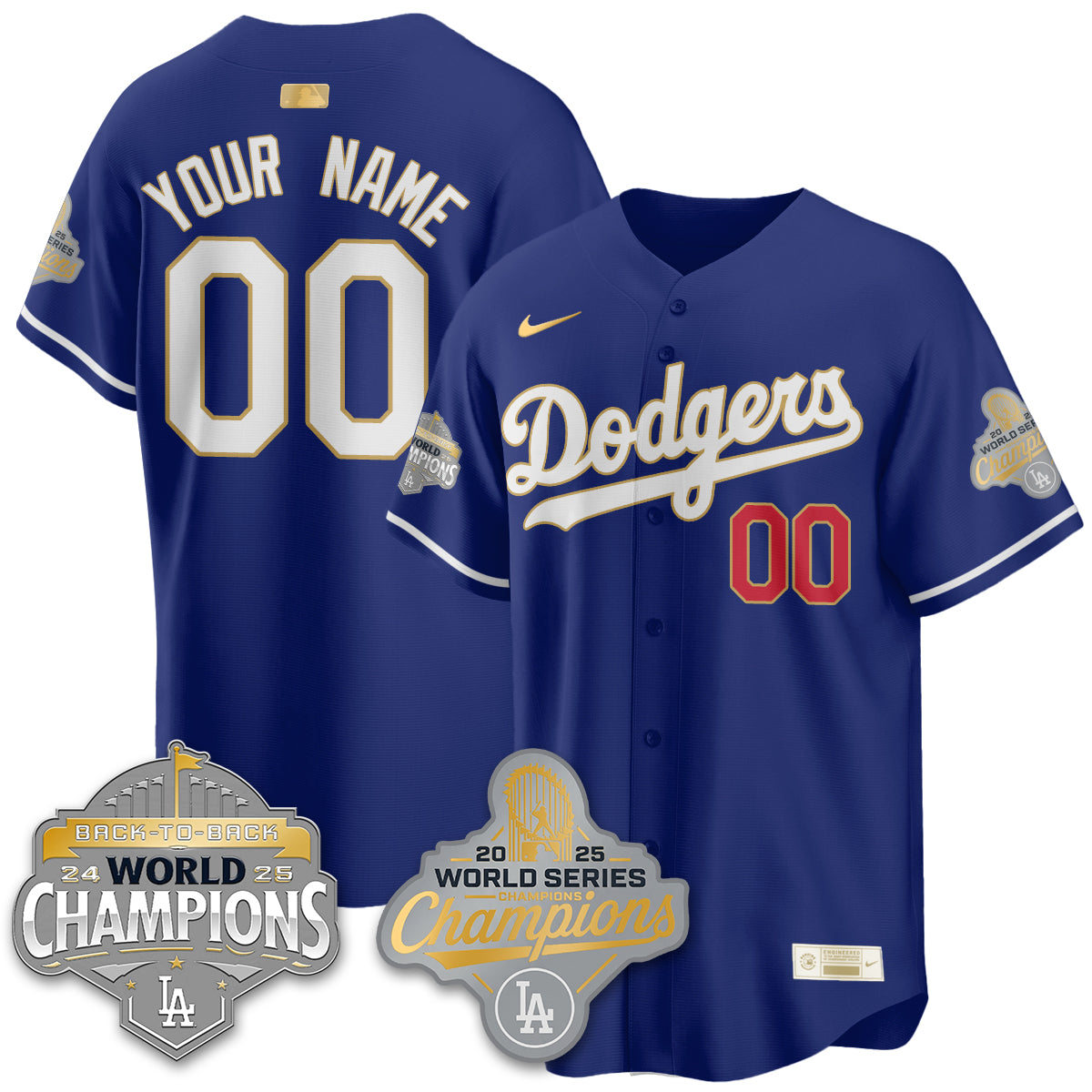 Custom LAD Gold Collection Stadium Vapor Limited Jersey - B2B Champs - All Stitched