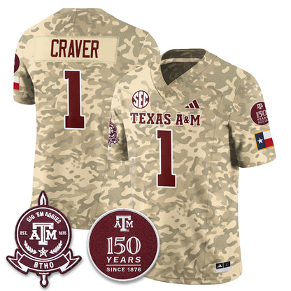 Aggies Camouflage ‘Honor and Support’ 2026 Vapor Limited Jersey - Stitched
