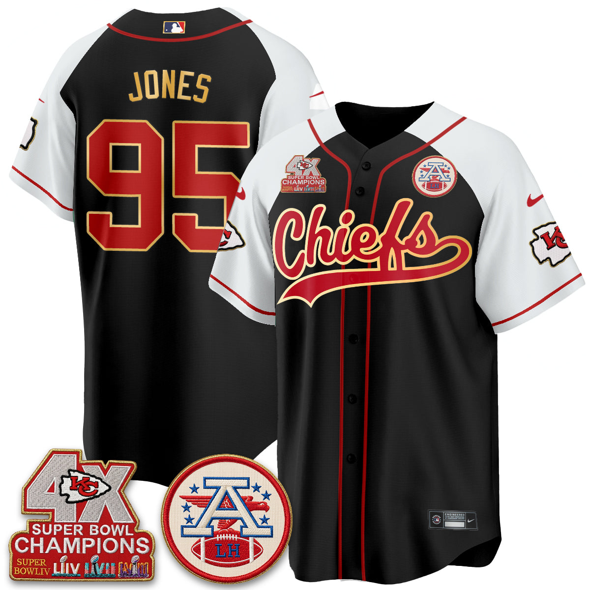 KC 4X Champs Gold Trim Edition Vapor Baseball Jersey - Stitched