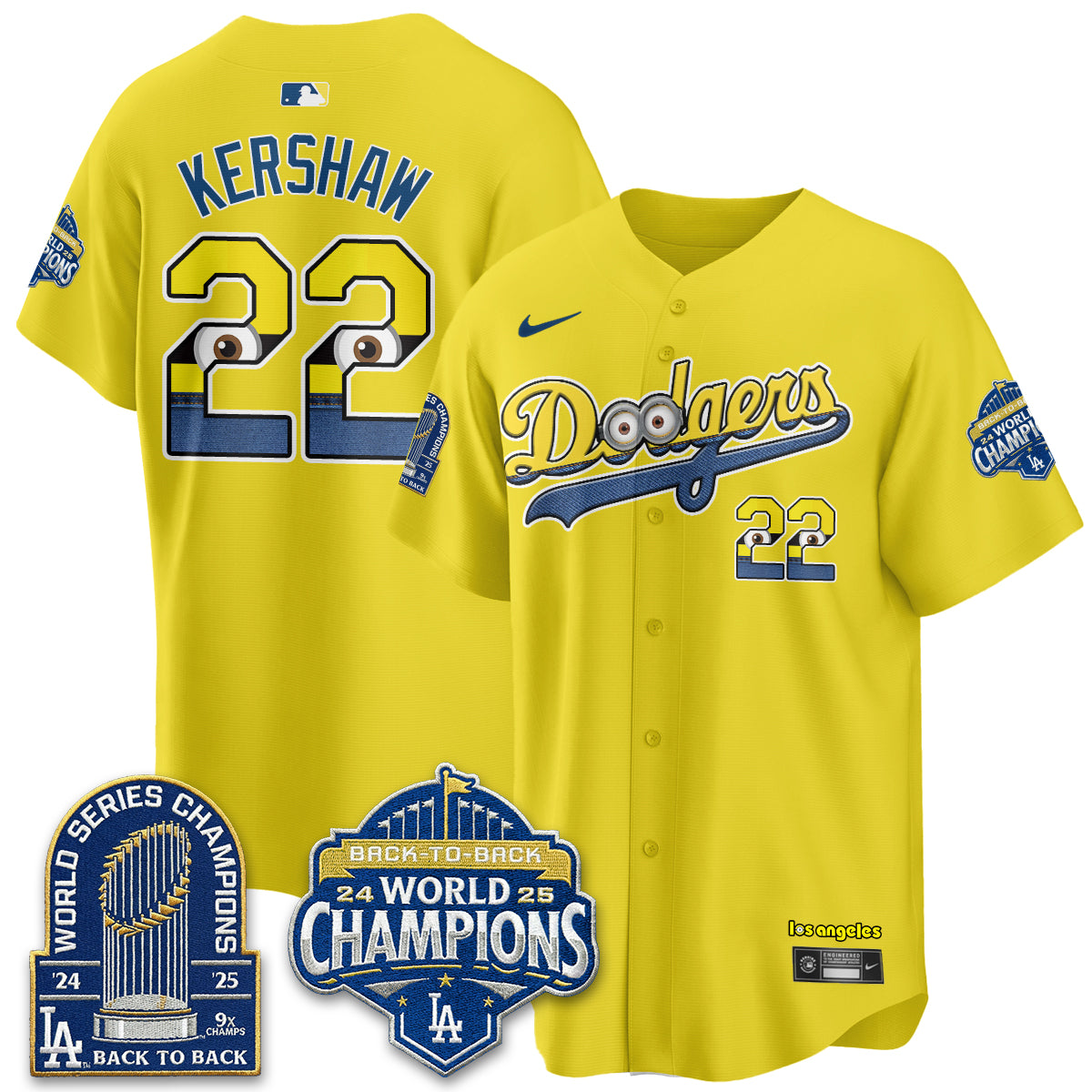 Los Angeles Dodgers x Yellow Capsules Vapor Jersey - Stitched