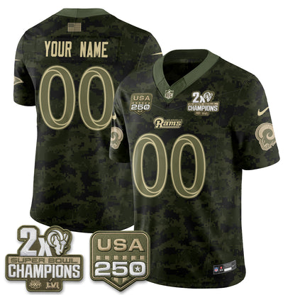 LAR 2026 Salute To Service Vapor Custom Jersey - Stitched