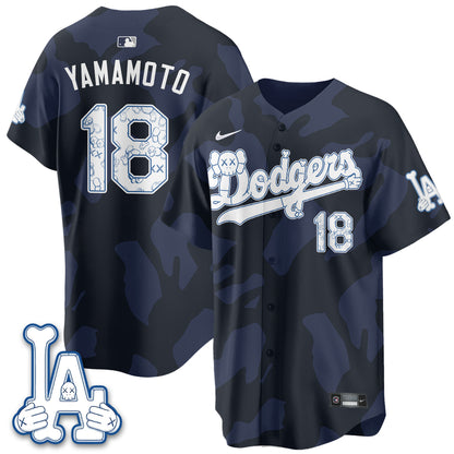 Los Angeles Dodgers x KAWS Edition Vapor Jersey V2- Stitched