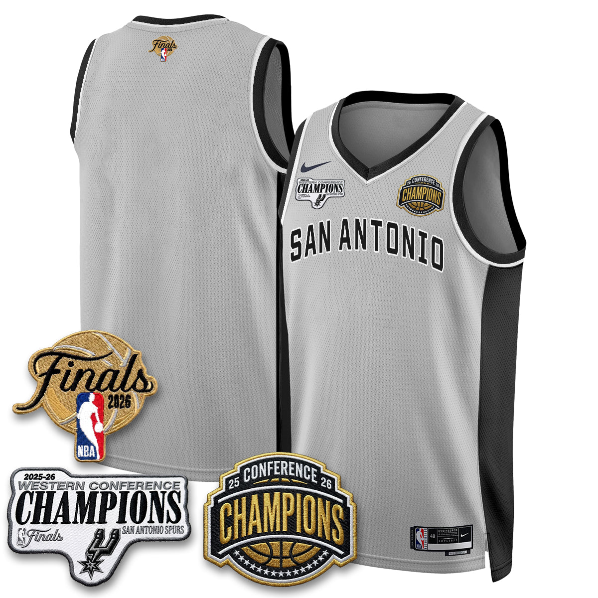 SAS 2026 NBA Western Conference Champions Vapor Jersey V3 - Stitched