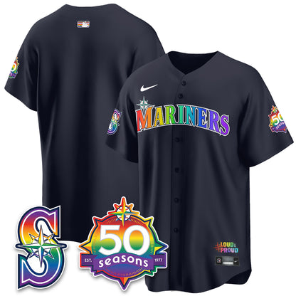 Seattle Mariners Happy Pride Month Vapor Jersey - Stitched