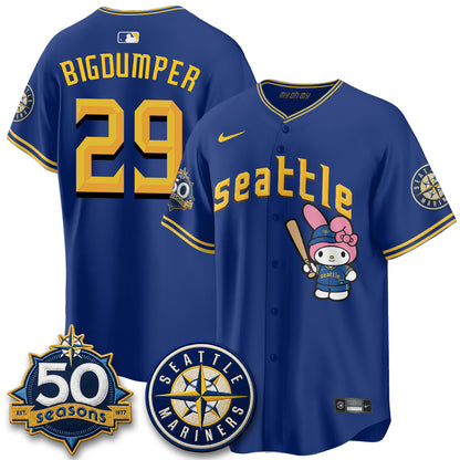 Seattle Mariners x  Pink Sanrio Friend Vapor Jersey - Stitched