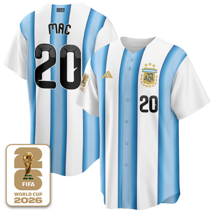 Argentina Soccer National Team x Baseball Vapor Limited Jersey - Stitched