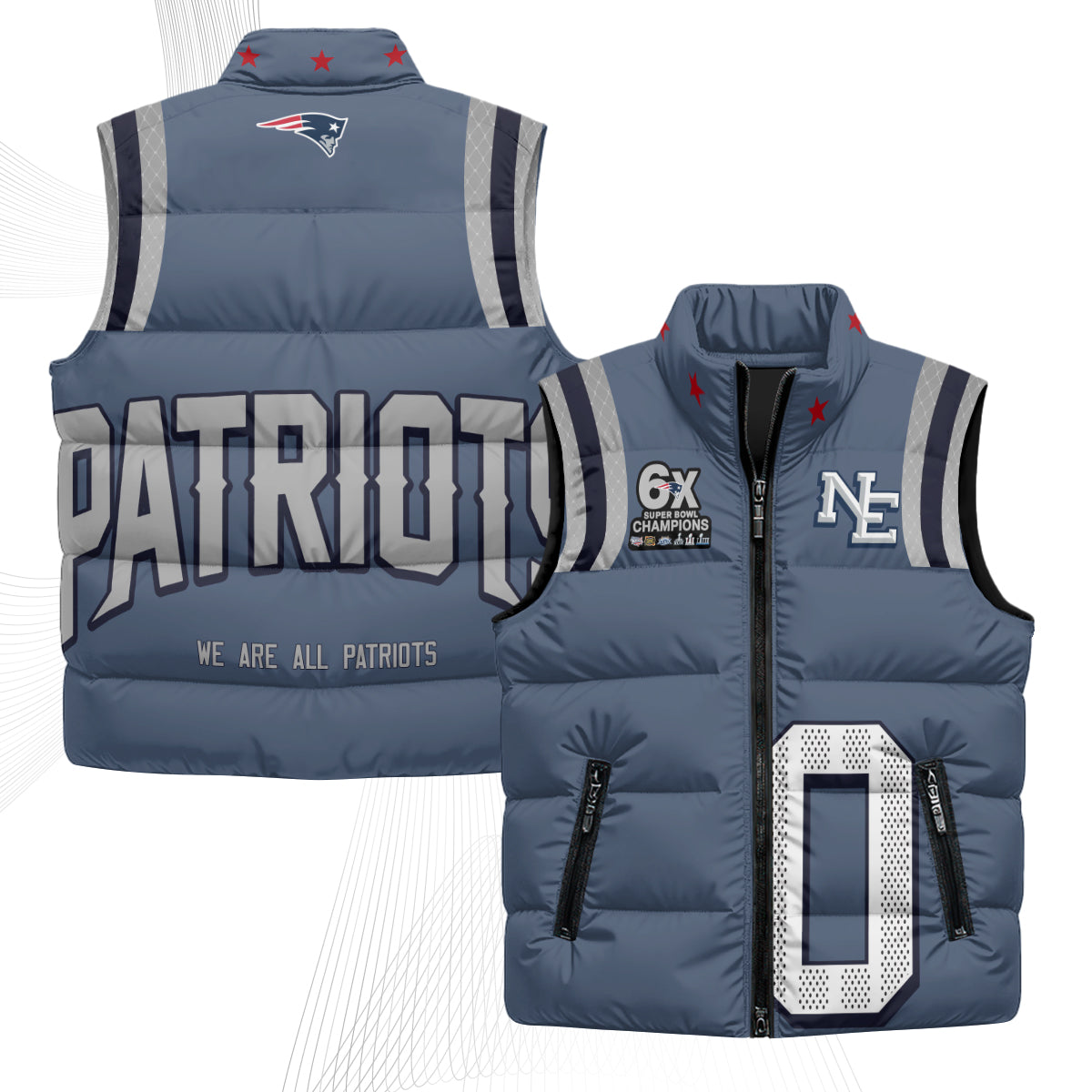 NE Rivalries Puffer Vest - Printed