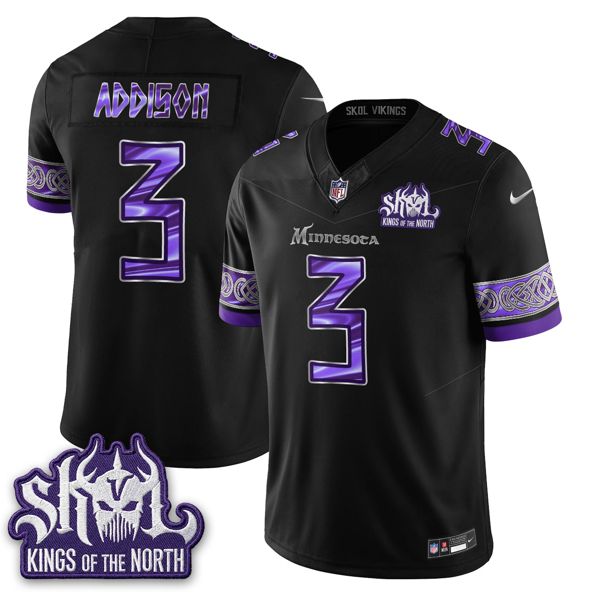 MIN  Warrior Skol Patch Vikings Font Edition  - Stitched (2)