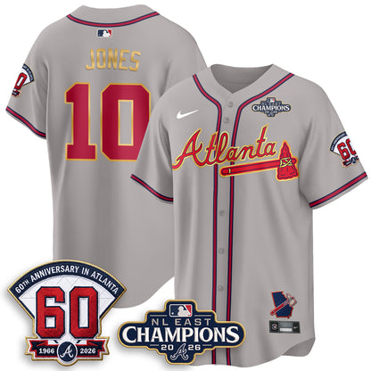 Atlanta Braves 2026 NL East Champs Gold Edition Vapor Jersey - Stitched
