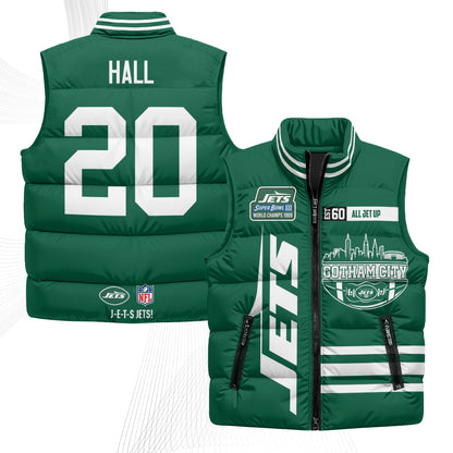 New York Jets Gotham City Puffer Vest - Printed