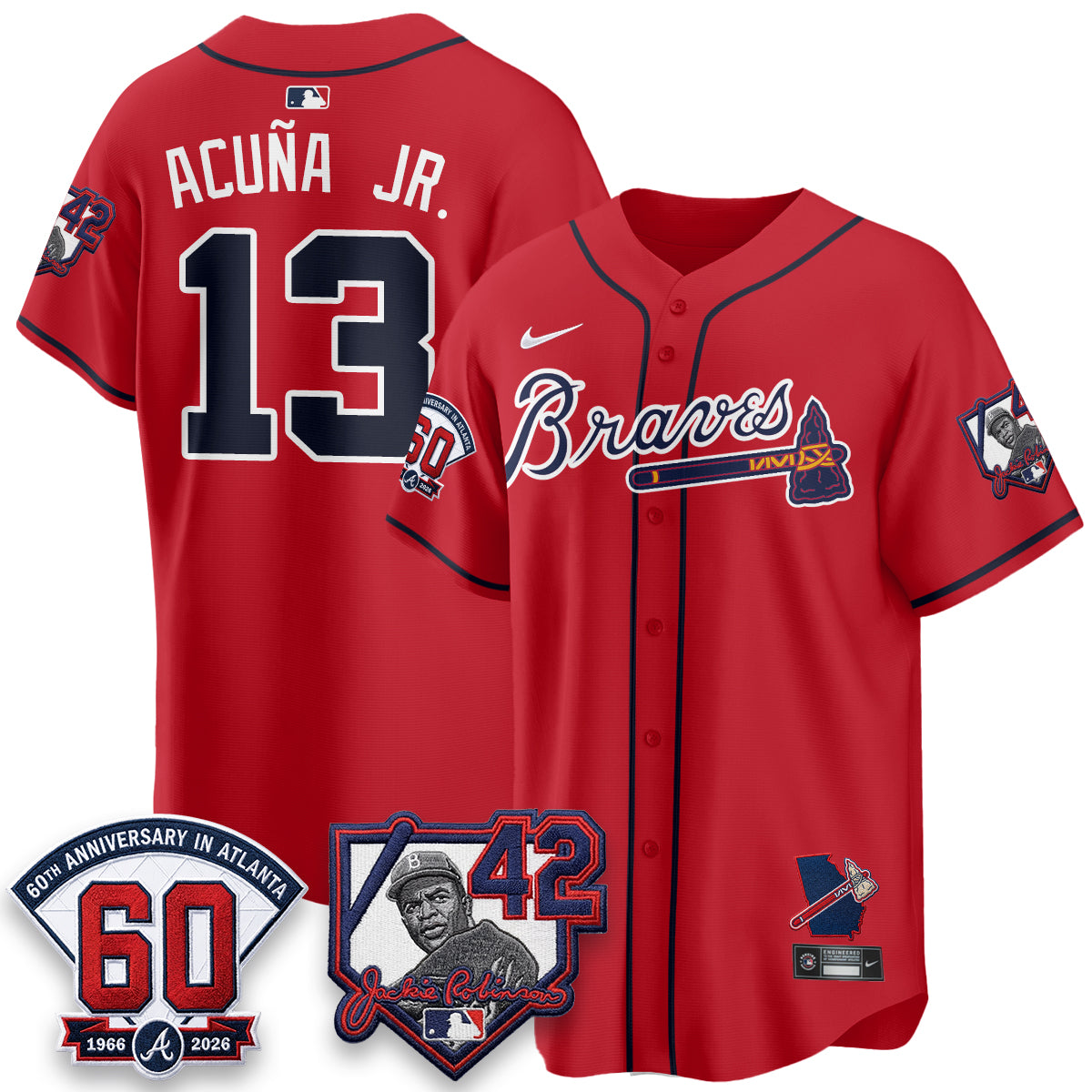 ATL 2026 Jackie Robinson Day Vapor Limited Red Jersey - All Stitched