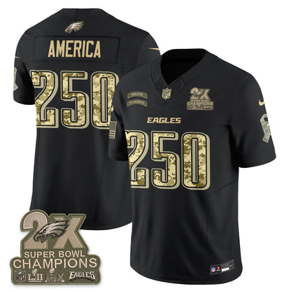 Philadelphia Eagles Salute to Service V2 Vapor Jersey - Stitched