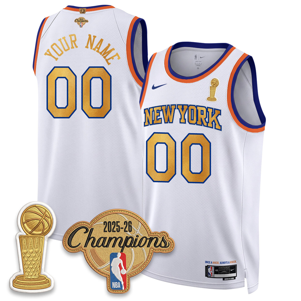 NYK Champions Night Custom Vapor Jersey - Stitched