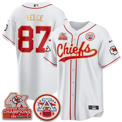 KC 4X Champs Gold Trim Edition Vapor Baseball Jersey - Stitched
