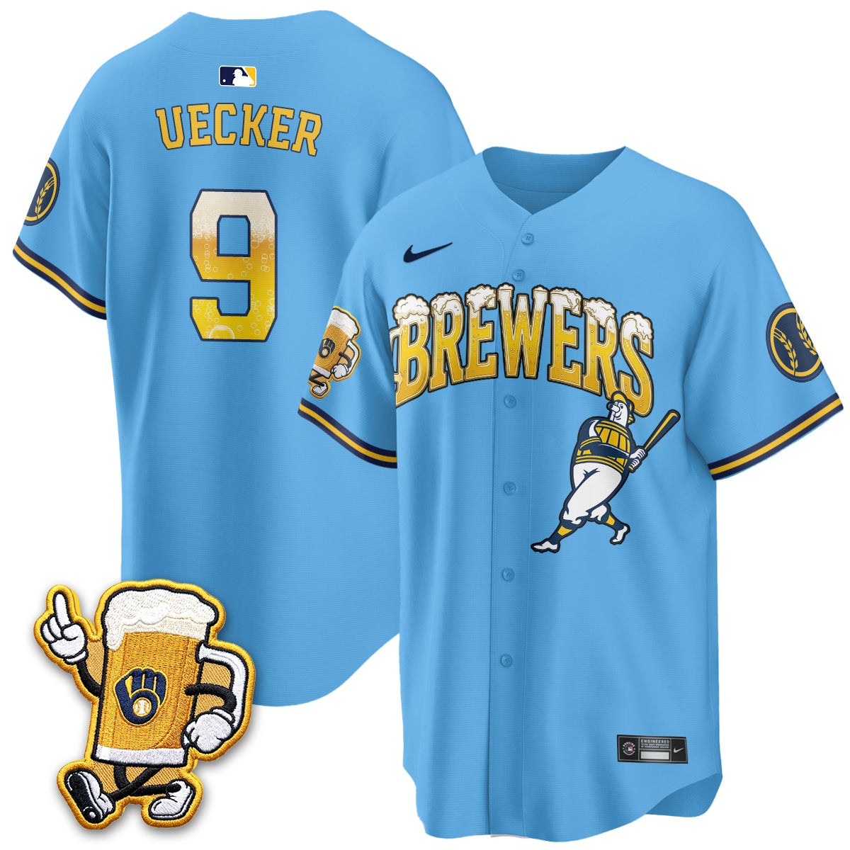 Milwaukee Brewers "Pitcher & Pint" Edition Vapor Jersey V2 - Stitched