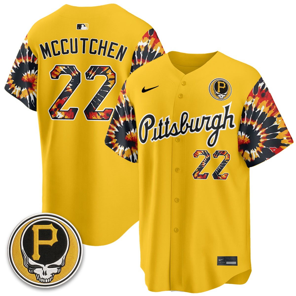 Pittsburgh Pirates x Grateful Dead Vapor Limited Jersey - Stitched