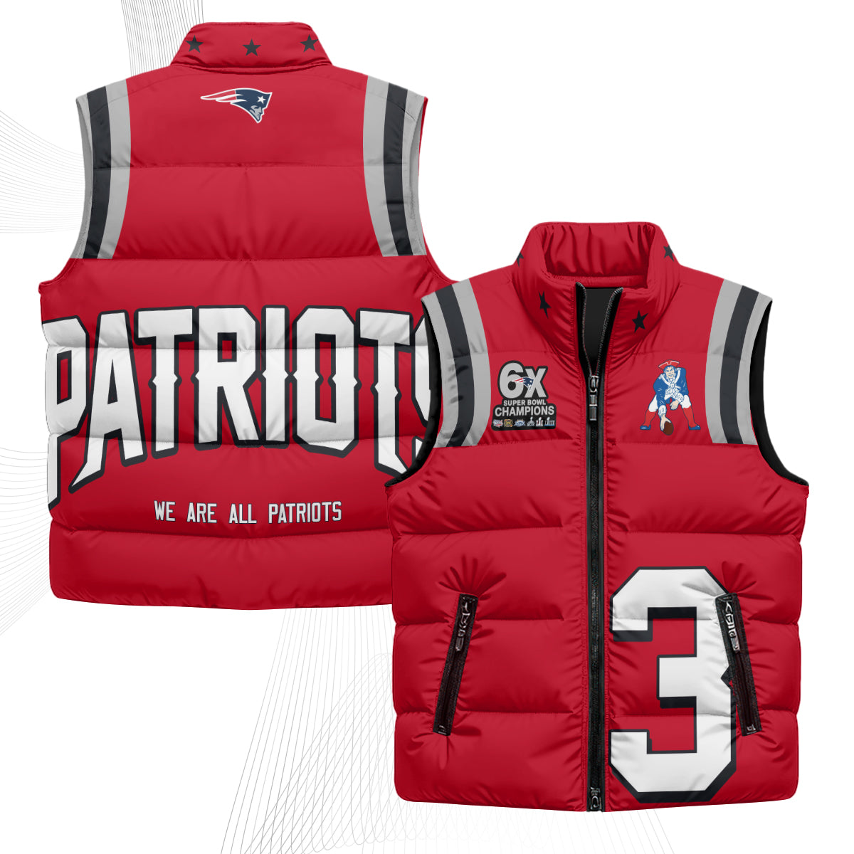 NE Rivalries Puffer Vest - Printed
