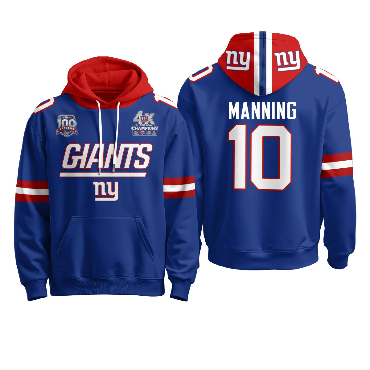 NYG 4X Champs S.Bowl Fleece Hoodie - Printed