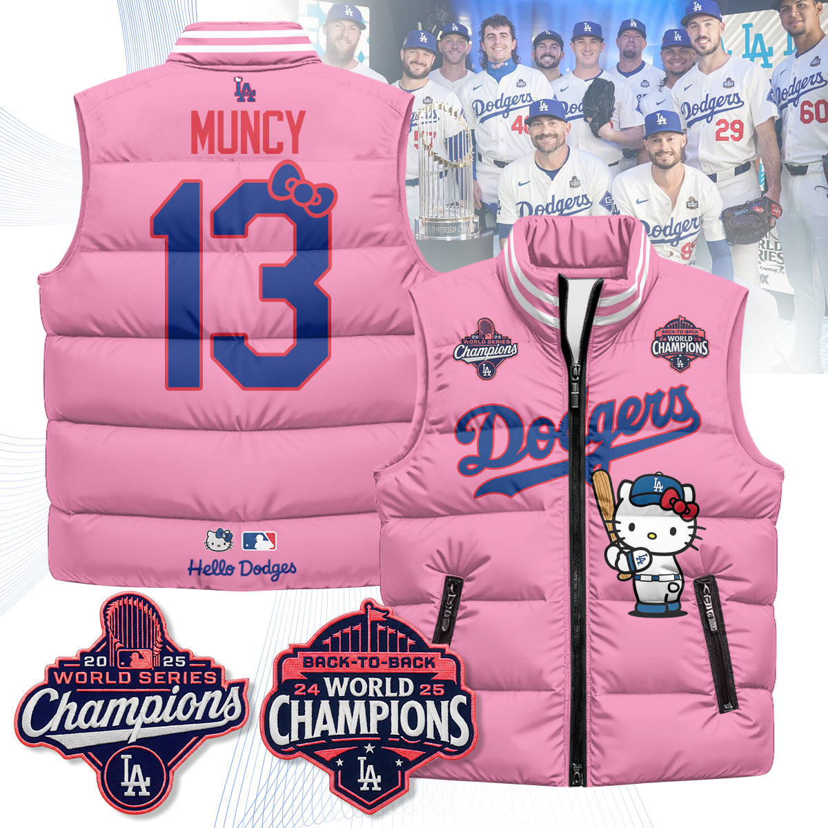 Los Angeles Dodgers Meow KT Edition Unisex Puffer Vest - Printed