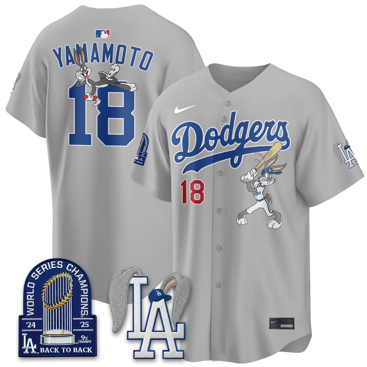 Los Angeles Dodgers Bunny Edition Vapor Jersey - Stitched