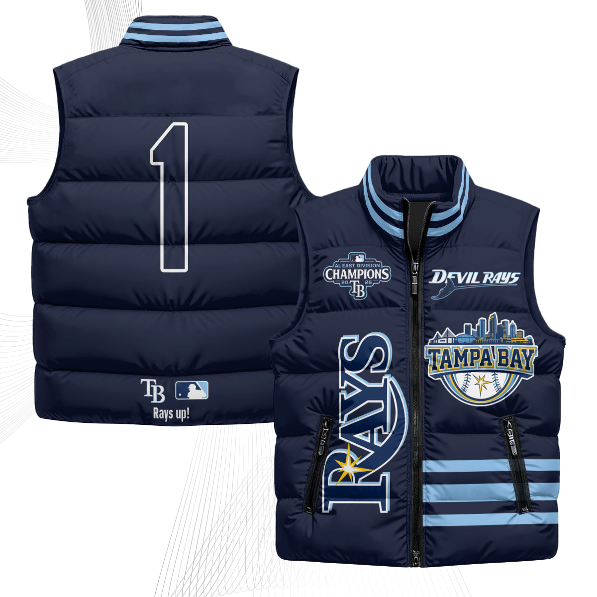 TB "Devil Rays" Puffer Vest - Printed