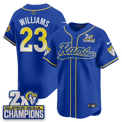 LAR 2X Champs Rivalries Baseball Vapor Jersey - Stitched