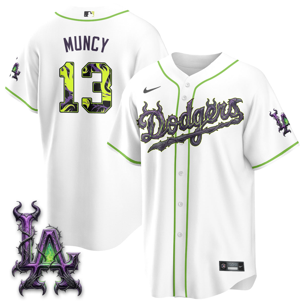Los Angeles Dodgers Villains Halloween - Horned Queen Vapor Jersey- Stitched