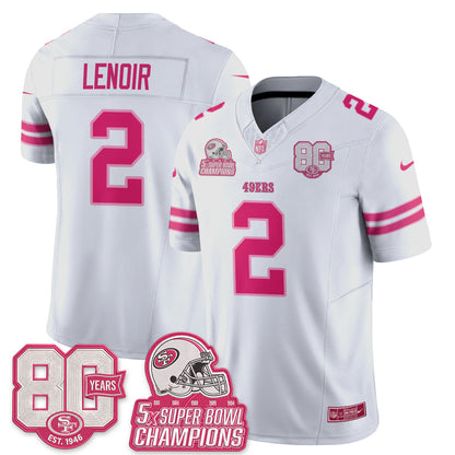San Francisco 49ers Pink Edition Vapor Jersey - Stitched