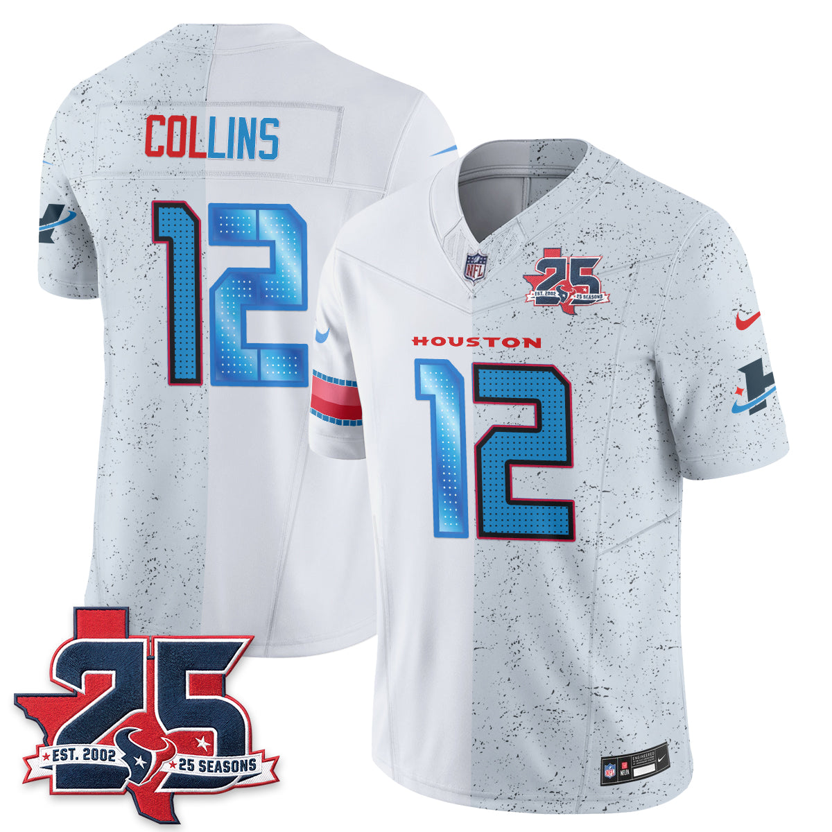 HOU Fan Gear Split Vapor Jersey - Stitched