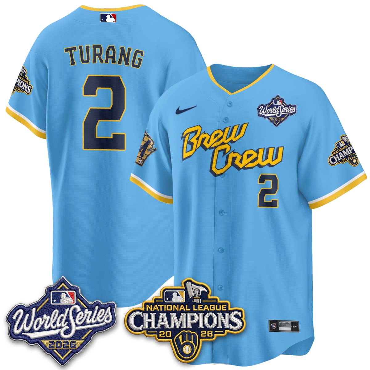 MIL W.S 26 & 2026 NL Champions Navy Jersey - Stitched