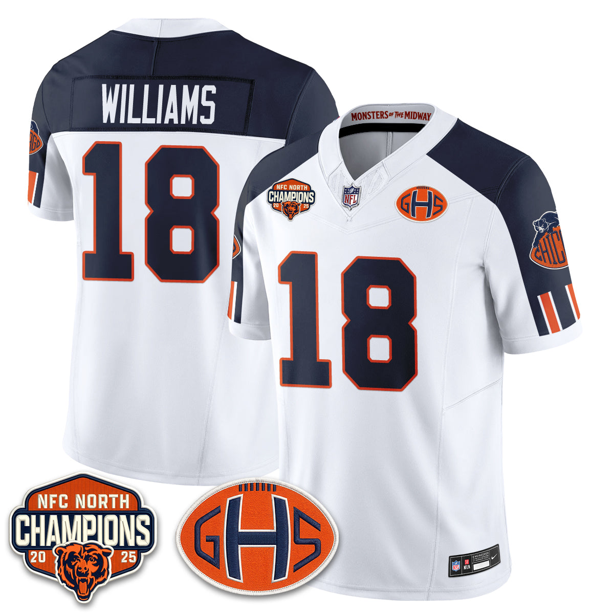 Chicago Bears 2026 Rivalries Split Edition Vapor Jersey - Stitched