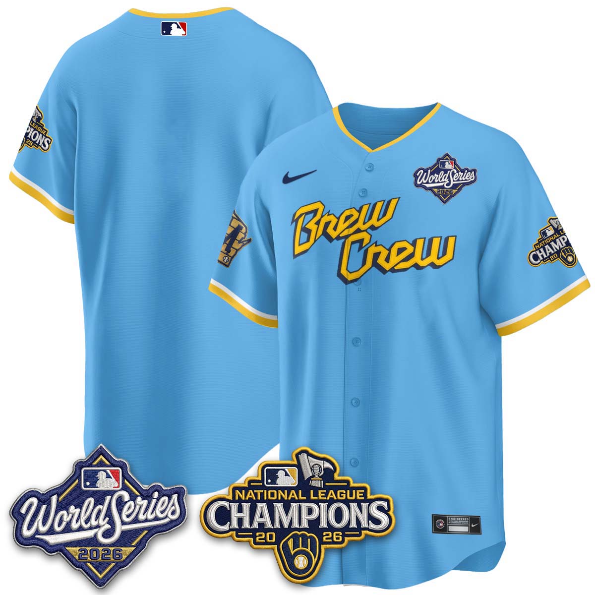 MIL W.S 26 & 2026 NL Champions Navy Jersey - Stitched