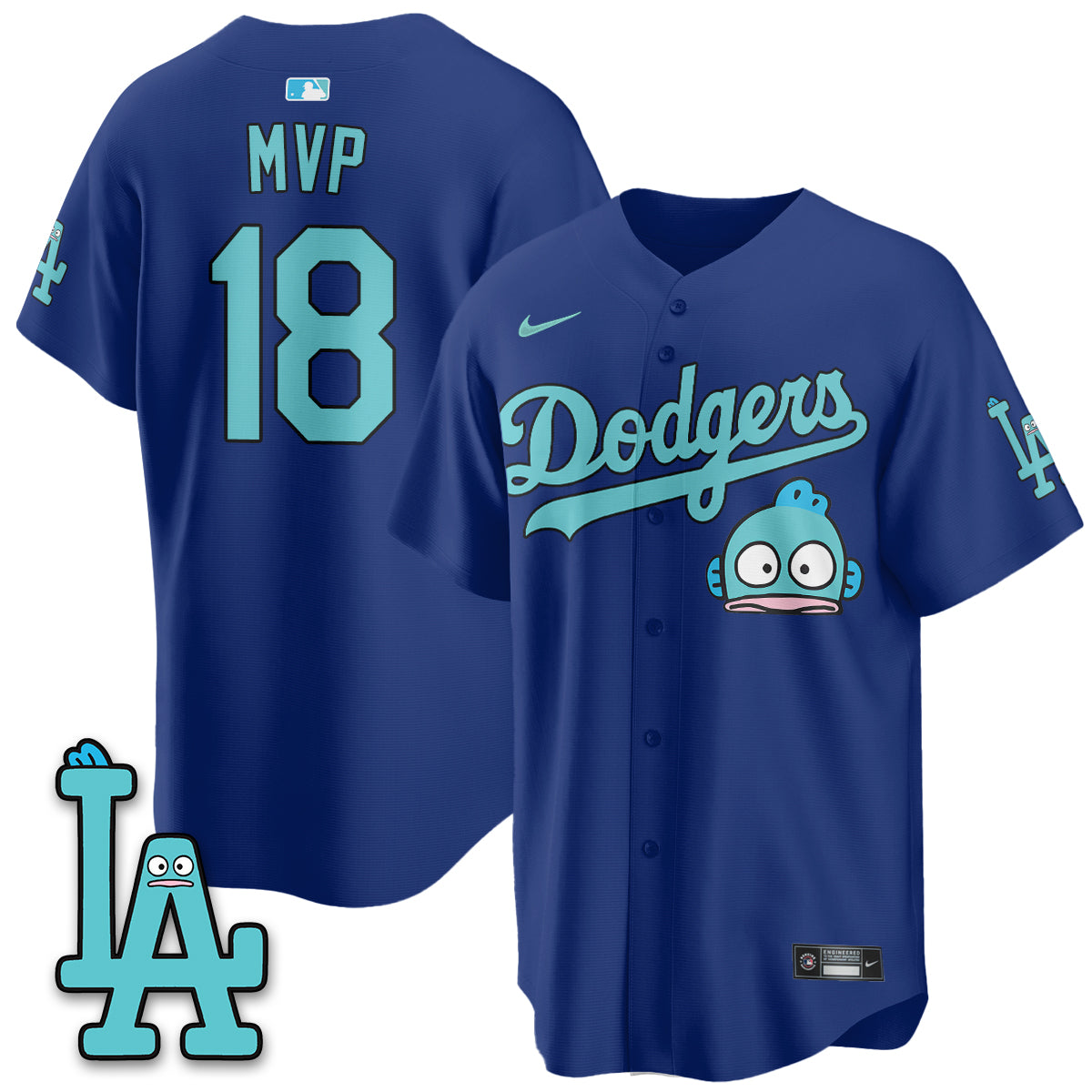 Los Angeles Dodgers x Hangyodon Edition Vapor Jersey- Stitched