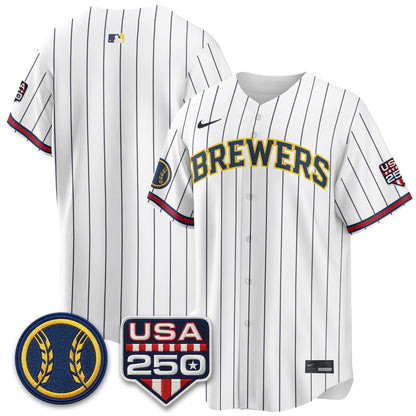 Milwaukee Brewers Fourth of July Vapor Limited Jersey - Stitched