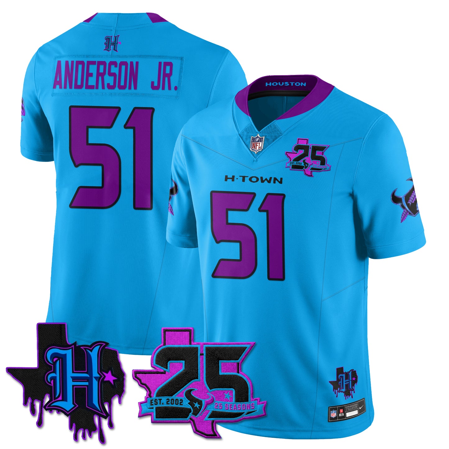 HOU 25th Seasons in 2026 DJ Screw Vapor Limited Jersey - All Stitched
