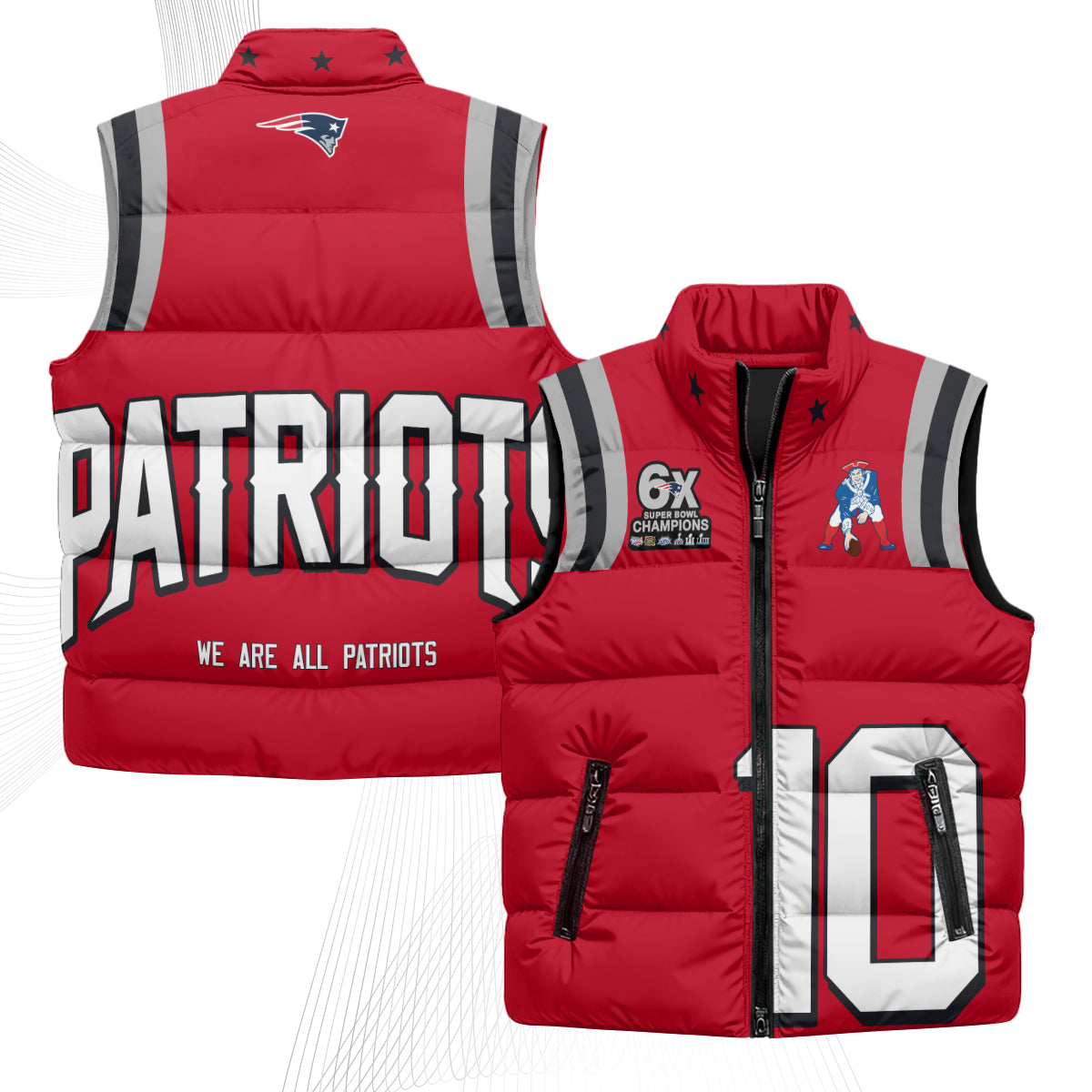 NE Rivalries Puffer Vest - Printed