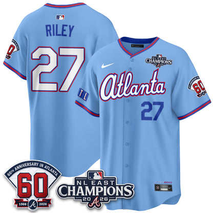 Atlanta Braves 2026 NL East Champs Vapor Jersey - Stitched
