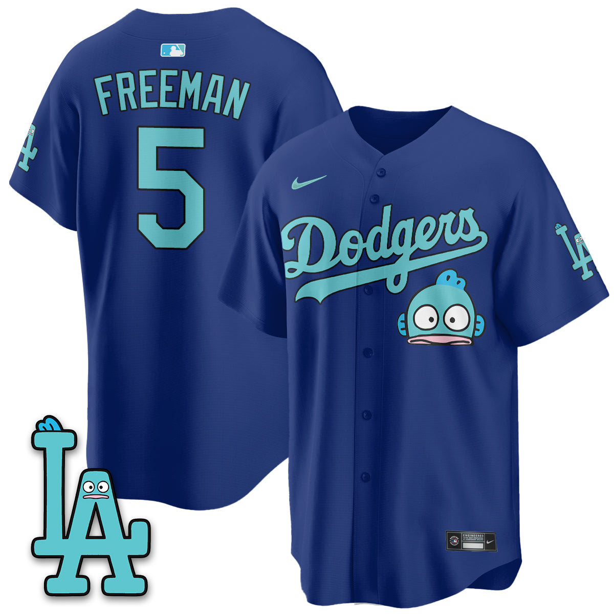 Los Angeles Dodgers x Hangyodon Edition Vapor Jersey- Stitched