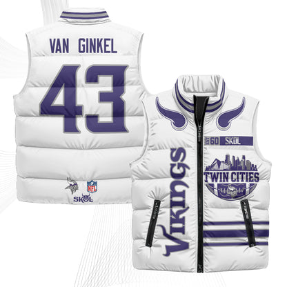 Minnesota Vikings Twin City Puffer Vest - Printed