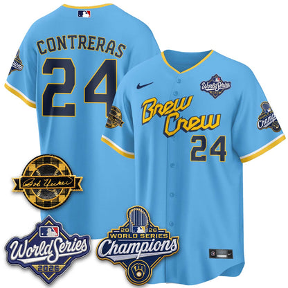 MIL 2026 WS Champions - Bob Uecker Patch Cream Jersey - Stitched (#24)