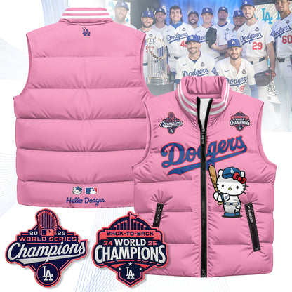 Los Angeles Dodgers Meow KT Edition Unisex Puffer Vest - Printed