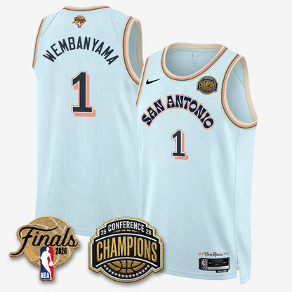 SAS 2026 NBA Western Conference Champions Vapor City Edition Jersey - Stitched