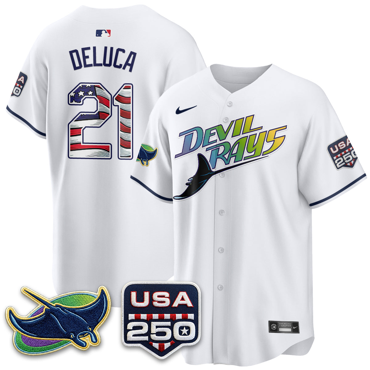Tampa Bay Rays Independence Day USA 2026 City Connect Vapor Jersey - Stitched