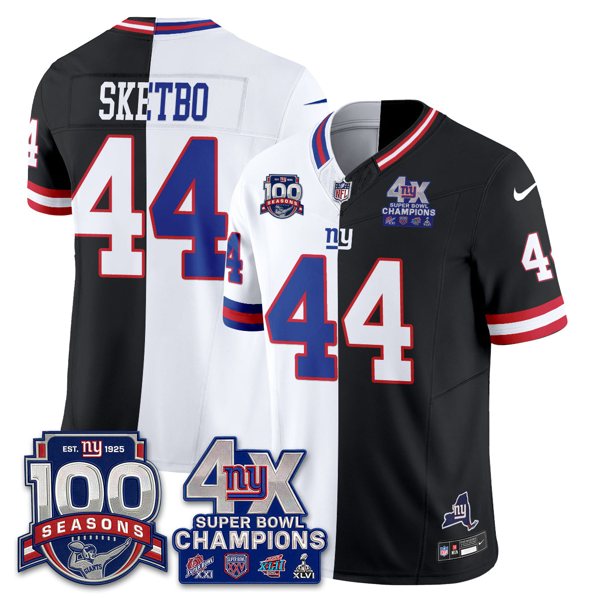 NYG 4X SBowl Split Limited Edition - Stitched (2)