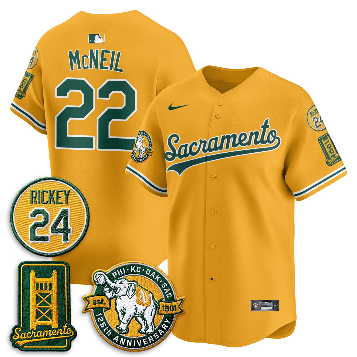 OAK 2026 Alternate Sacramento - Celebrating 125 Years -  Limited Vapor Green Jersey - All Stitched