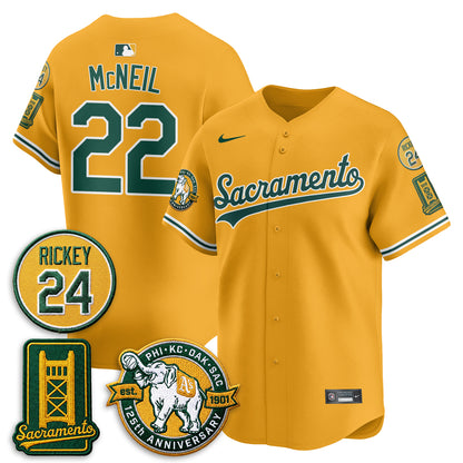 OAK 2026 Alternate Sacramento - Celebrating 125 Years -  Limited Vapor Green Jersey - All Stitched