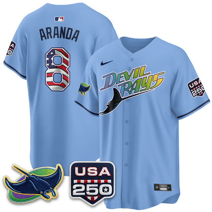 Tampa Bay Rays Independence Day USA 2026 City Connect Vapor Jersey - Stitched
