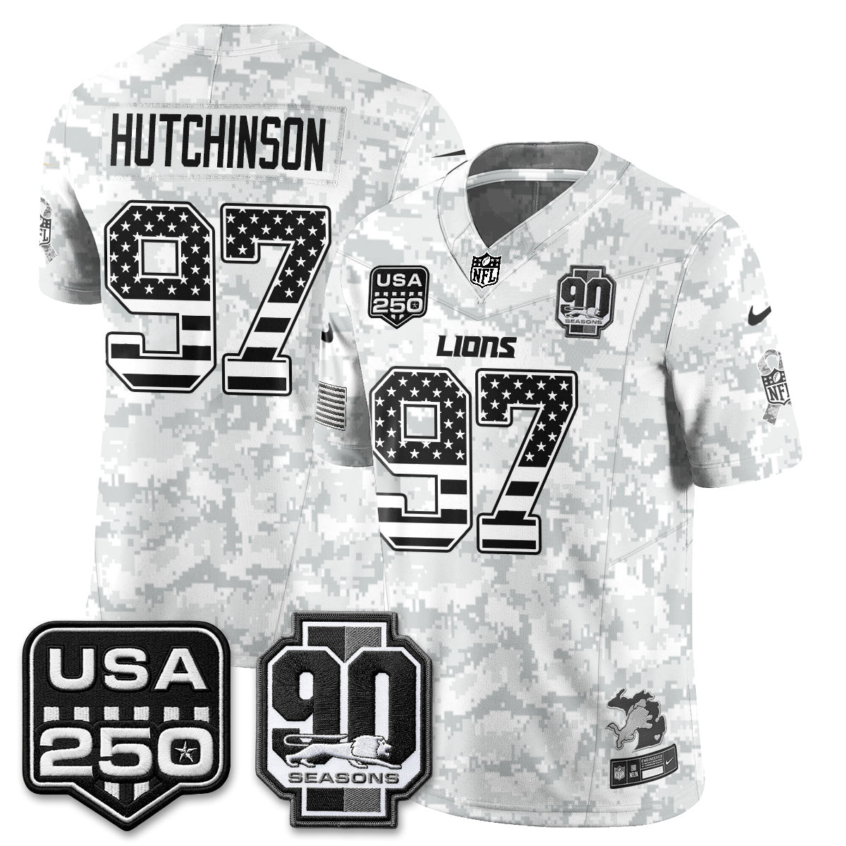 Detroit Lions 2026 Salute to Service Vapor Jersey - Stitched