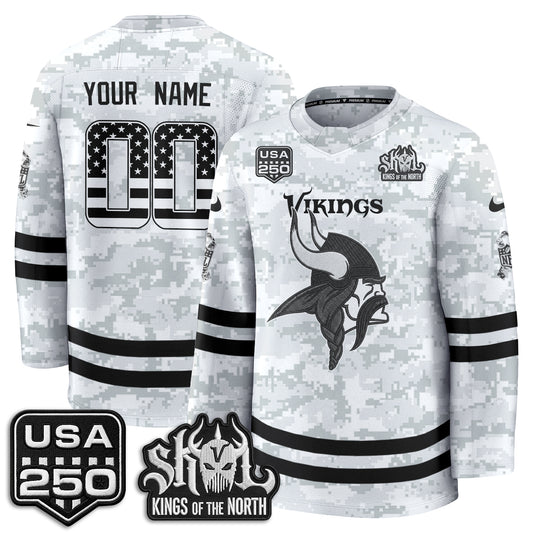 MIN 2026 Salute To Service Edition Custom Hockey Jersey - Printed